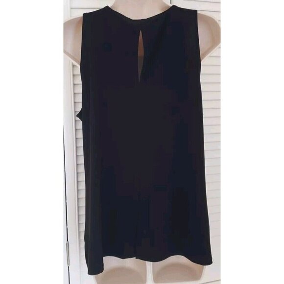 NWT CHAUS NY BLACK EMBELLISHED SILVER & PEARL BEADED SLEEVELESS BLOUSE TOP SZ... - Picture 3 of 8